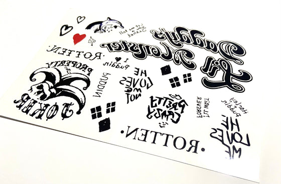 Harley Quinn Temporary Tattoo Set